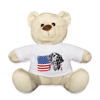 Großer Münsterländer Amerika Fahne Hunde Wilsigns - Teddy - Weiß - Vorne