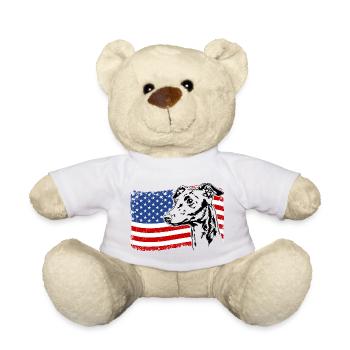 Italienisches Windspiel Amerika Fahne Hunde - Teddy - Weiß - Vorne