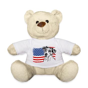 Jack Russell Terrier America Flag Dogs Wilsigns - Teddy Bear - white - Front