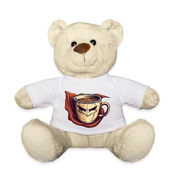 Le super-héros du café comme sauveur le matin - Nounours - blanc - Devant