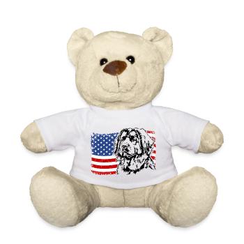 Leonberger America Flag Dogs Wilsigns - Nounours - blanc - Devant
