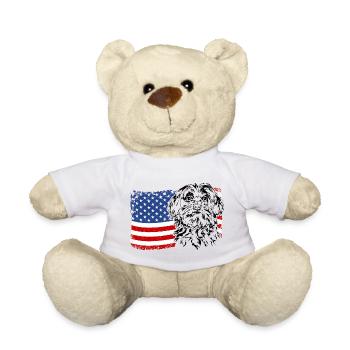 Maltese Amérique Flag Dogs Wilsigns - Nounours - blanc - Devant