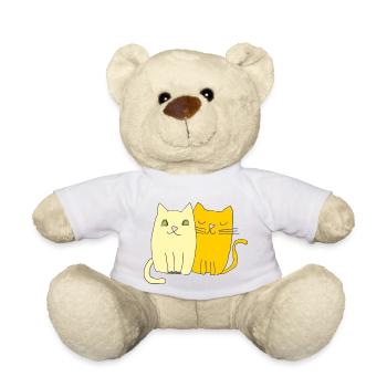 Cats love yellow orange - Teddy Bear - white - Front