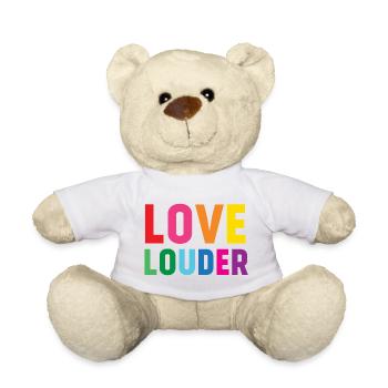 LGBTQ Pride Month - Love Louder - Teddy Bear - white - Front