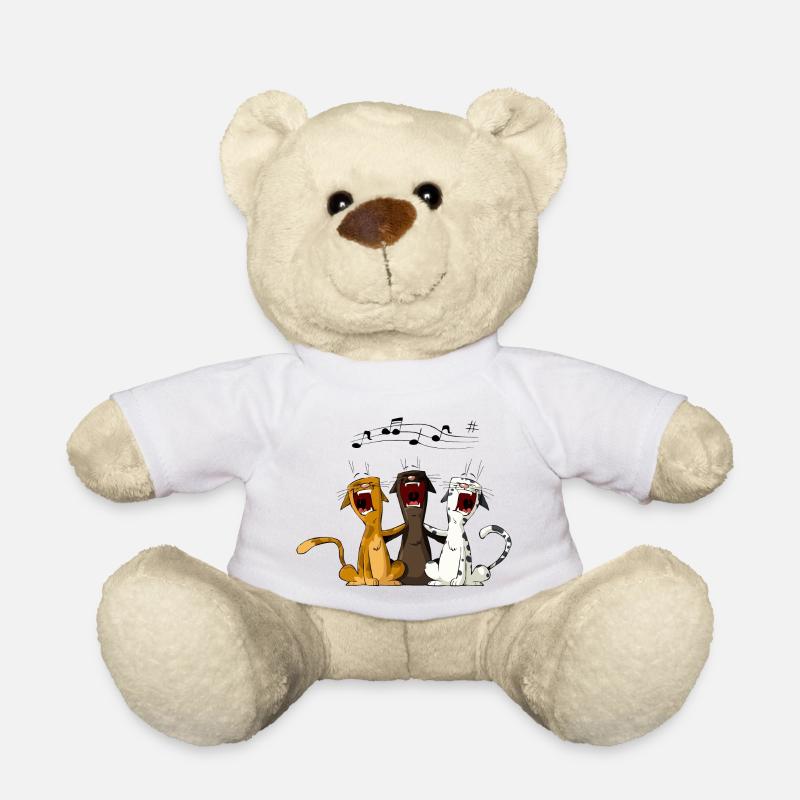 Singende Katzen - Teddy - Weiß
