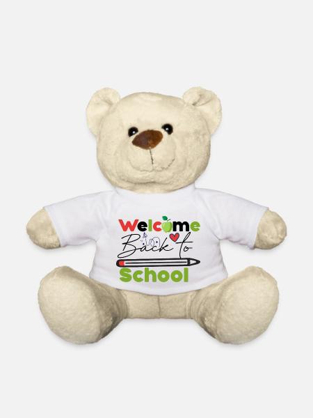 Welcome back to school, back to school start fun - Teddy Bear - white