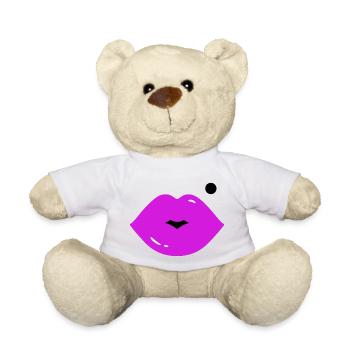 Lips with mole - Teddy Bear - white - Front