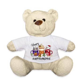 Happy HalloThankMas Vibes Coffee - Teddy Bear - white - Front