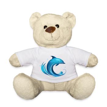 cool dolphin motif - Teddy Bear - white - Front