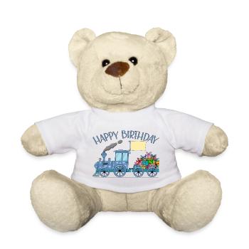 Kinderzug Eisenbahn Happy Birthday - Teddy - Weiß - Vorne