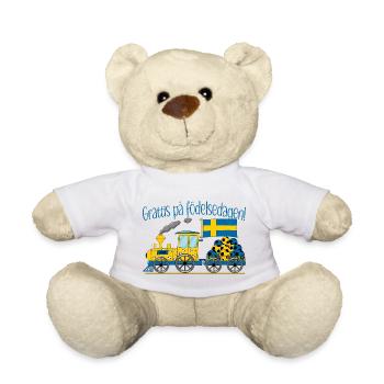 Grattis på födelsedagen Sweden Flag Football - Teddy Bear - white - Front