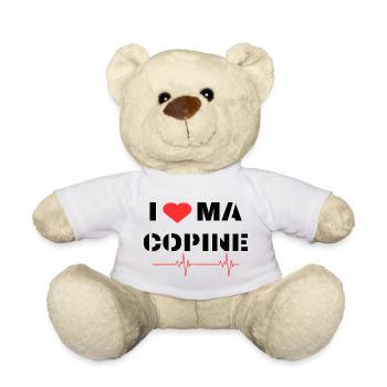 Déclaration d'amour à ma copine - Nounours - blanc - Devant