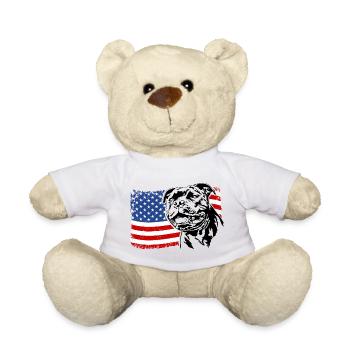 Staffordshire Bull Terrier America Flag Dogs - Teddy Bear - white - Front