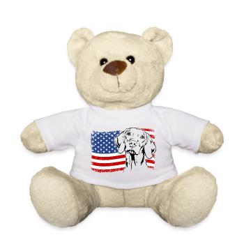 Magyar Vizsla America Flag Dogs Dog Wilsigns - Teddy Bear - white - Front