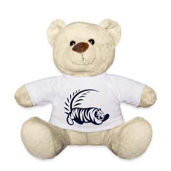 Minimalistischer Tiger in geometrischer Form - Teddy - Weiß - Vorne
