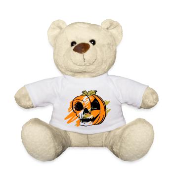 Halloween Pumpkin - Teddy Bear - white - Front