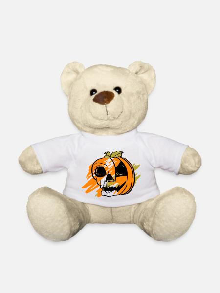 Halloween Pumpkin - Teddy Bear - white