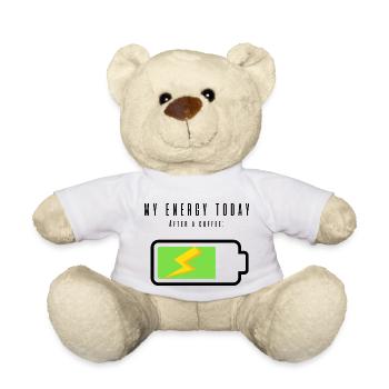 Rechargeable Battery with Coffee | Coffee Lovers - Teddy Bear - white - Front