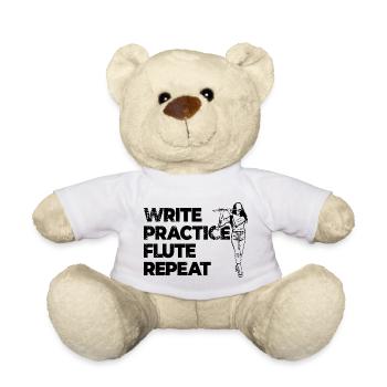Motivational Flute Quote - Teddy Bear - white - Front