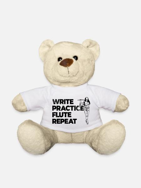 Motivierender Flötenspruch - Teddy - Weiß