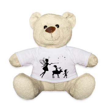 Silhouettes of a fairy and elves - Teddy Bear - white - Front