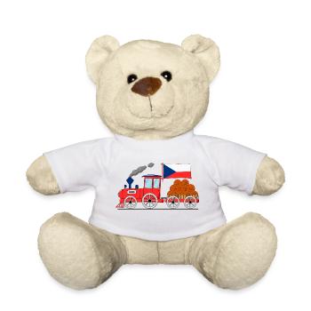Czech Republic Flag Basketball Railway - Teddy Bear - white - Front