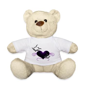 herzen, ranken, romantiker, gothic motiv - Teddy - Weiß - Vorne