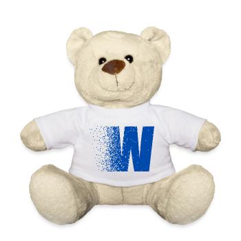 W fragmenté en bleu gras - Nounours - blanc - Devant