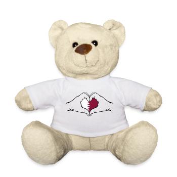 Qatar Forme de coeur - Nounours - blanc - Devant