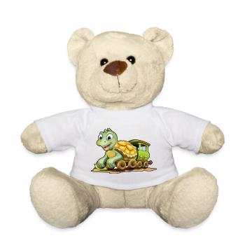 Schildkröte Eisenbahn Schildkröte fährt Eisenbahn - Teddy - Weiß - Vorne