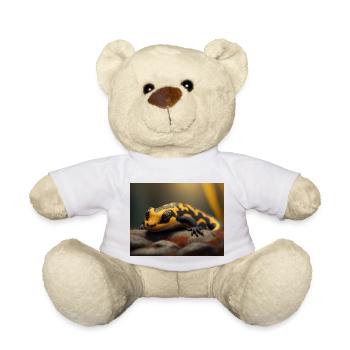 Niedliche Tiere, die Winterschlaf halten – Feuersalamander - Teddy - Weiß - Vorne