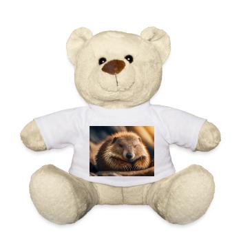 Niedliche Tiere im Winterschlaf – Murmeltier - Teddy - Weiß - Vorne