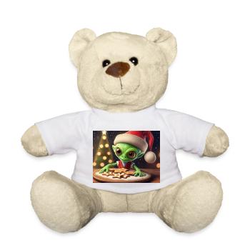 alien wearing a ugly Christmas sweater - Teddy Bear - white - Front