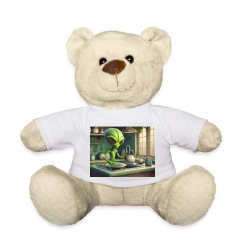 niedliche kleine grüne retro vintage alien jeden tag - Teddy - Weiß - Vorne