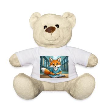 mignon petit renard démoniaque de la vie quotidienne – c’est la lecture - Nounours - blanc - Devant