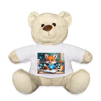 mignon petit renard démon vie quotidienne - mathématiques - Nounours - blanc - Devant