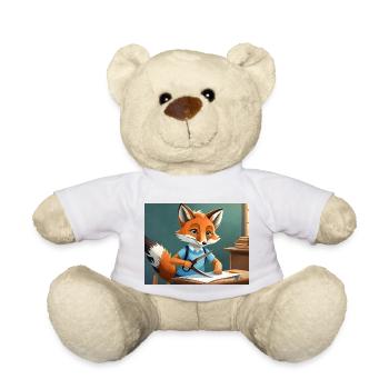 mignon petit renard démon coupe avec des ciseaux - Nounours - blanc - Devant