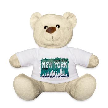 New york city skyline urban manhattan architecture - Teddy Bear - white - Front