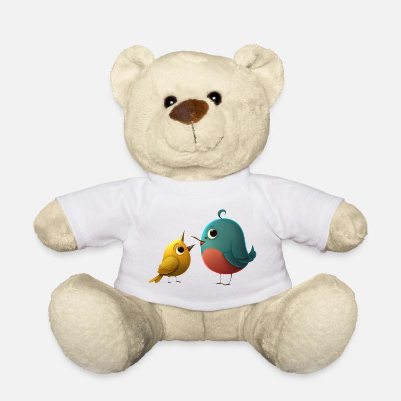 Süße Cartoon Vögel - Teddy - Weiß