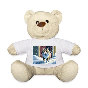 ABC, snow around the kitty ABC, die Katze lief im - Teddy - Weiß - Vorne