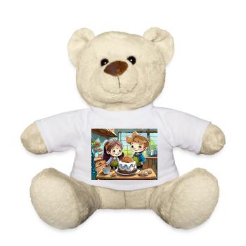 comptines allemandes illustrées bande dessinée Bake Cake - Nounours - blanc - Devant