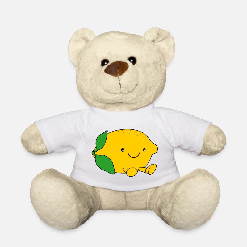 Süße Comic-Zitrone - Teddy - Weiß