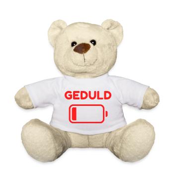 Geduld Battery Motiv - Teddy - Weiß - Vorne