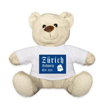 Zurich Switzerland Est 1351 - Teddy Bear - white - Front