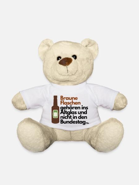 Braune Flaschen ins Altglas nicht in den Bundestag - Teddy - Weiß