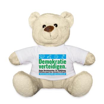 Mimikama Demokratie verteidigen - Teddy - Weiß - Vorne