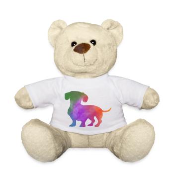 DACHSHUND COLORÉ - Nounours - blanc - Devant