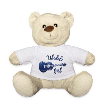 « Ukulele Girl » Musique Nature Musicien - Nounours - blanc - Devant