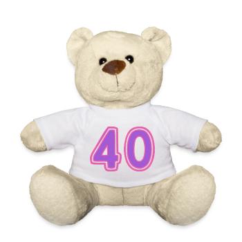 40. 40 YEARS. 40th ANNIVERSARY. 40TH ANNIVERSARY. - Teddy Bear - white - Front