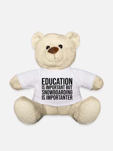 Snowboard Snowboard Snowboard - Teddy Bear - white